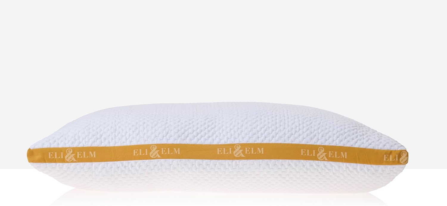 Eli & Elm Everyday Memory Foam Everyday Bed Pillow - Plush Soft Support with Cooling Fabric, Washable Cover, Ideal for Sleeping - Overstuffed Plush Support (Memory Foam (More Soft))