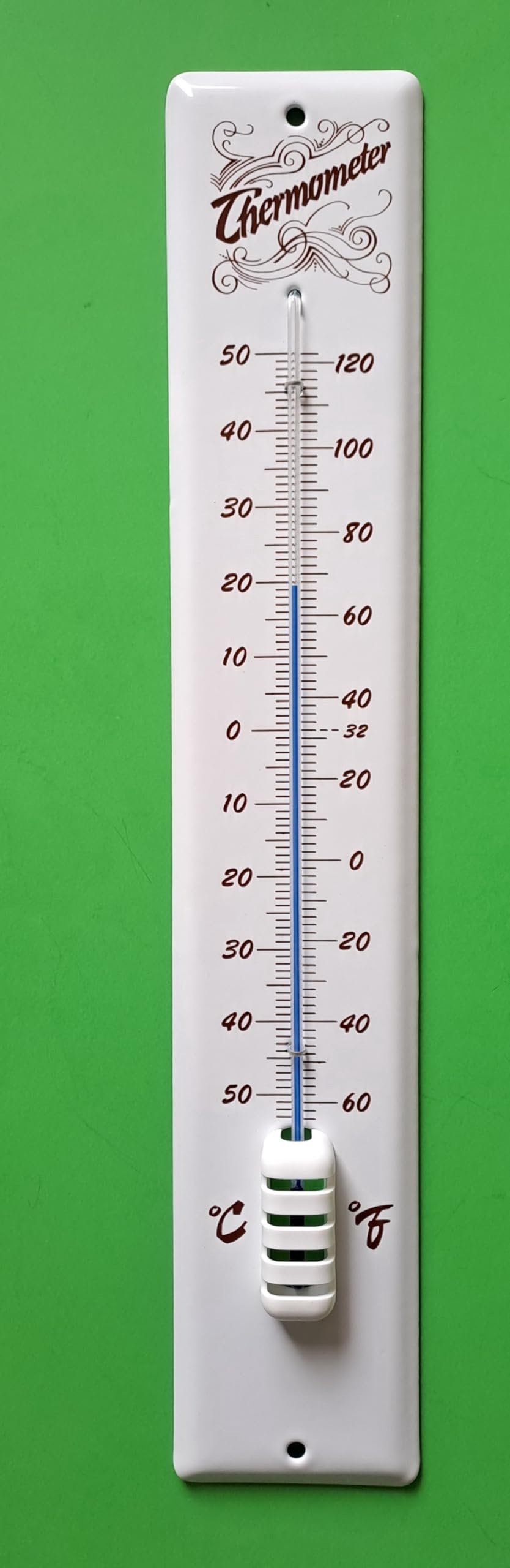 Emaille Email Thermometer Hauswandthermometer " Retro" mit Celsius/Fahrenheit- Skala