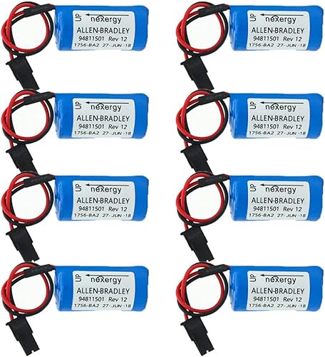 YICUAA (paquete de 8) 3.0V 1800mAh BR2/3A-AB PLC Reemplazo de batería para Allen Bradley 1756-BA2 BR2/3A-AB 1745-B1