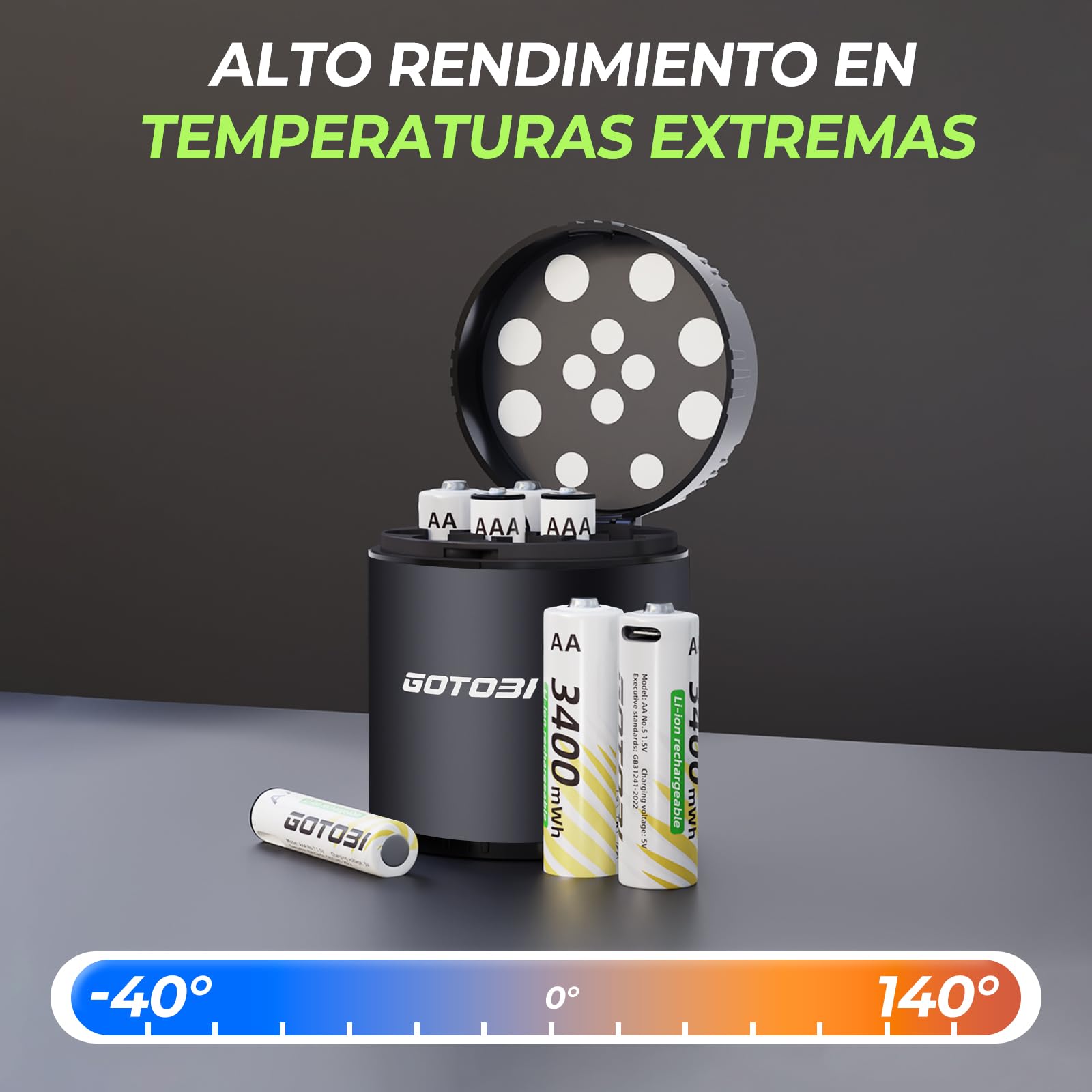 8 Pilas AA Recargables USB-C de 3400 mWh,4 Pilas de Litio AAA de 900 mWh y 1,5 V de Salida Constante con Estuche de Carga rápida，Pilas Recargables con Cargador