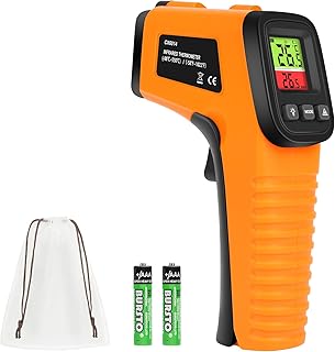 Infrared Thermometer -50°C ~ 550°C (-58°F ~ 1022°F), Non-Contact Laser Thermometer Gun LCD Backlit Digital Display Adjustable Emissivity, for Cooking, Pizza, Oven, Refrigerator (Not for Human)