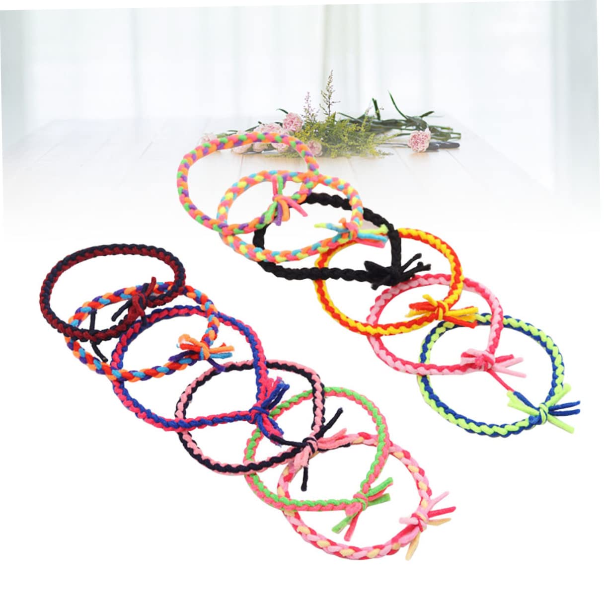 Beaupretty 200piezas Lazos De Cabello Elásticos Multicolores De Anillos Para Cabello Ajustables Accesorios Sencillos Para Mujeres y Niñas Para Uso Diario y Ocasiones Especiales