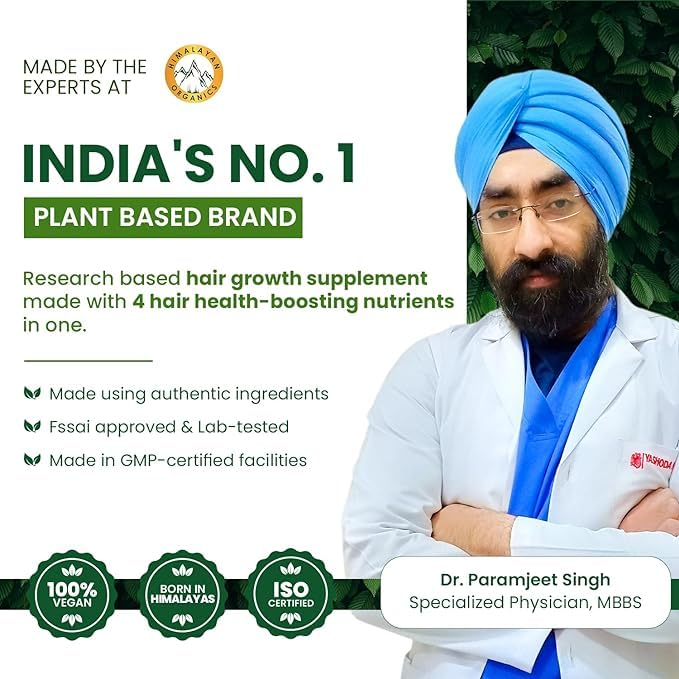 Biotin 10000 MCG Supplement for Men and Women with Keratin+Amino Acids+Multivitamin for Healthy Hair, Skin & Nails -120 Vegetarian Tablets - Image 6