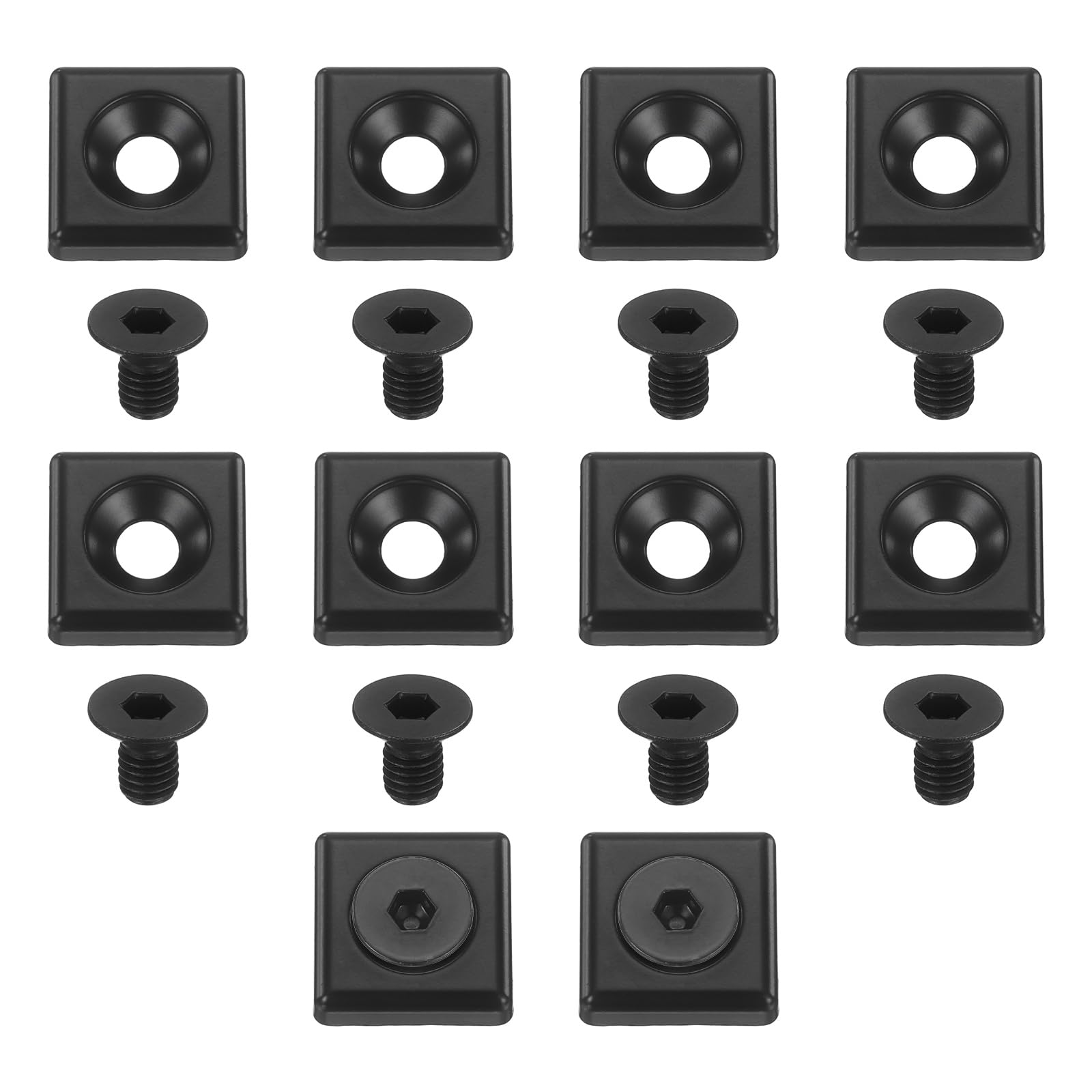 sourcing map 10Pcs Profile End Cap, Zinc Alloy 2020 Series EU Standard T-Slot Aluminum Extrusion End Cap Bracket with Screws for Storage Rack, Black