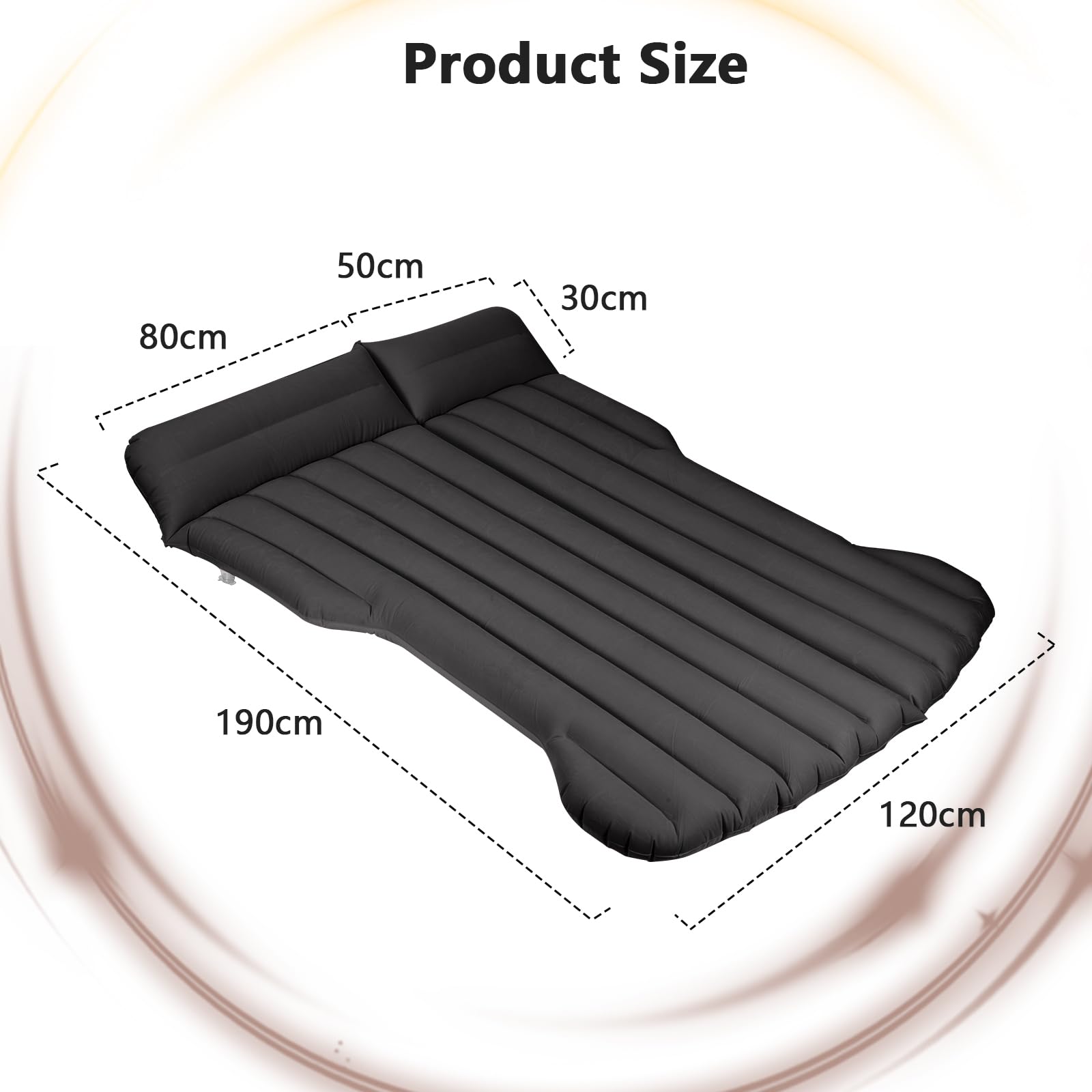 Vinteky Matelas Gonflable,Matelas Pneumatique pour Voiture lit de Camping Matelas Portable épais pour La Maison,Camping Voyager pour Tesla Model Y (Noir)