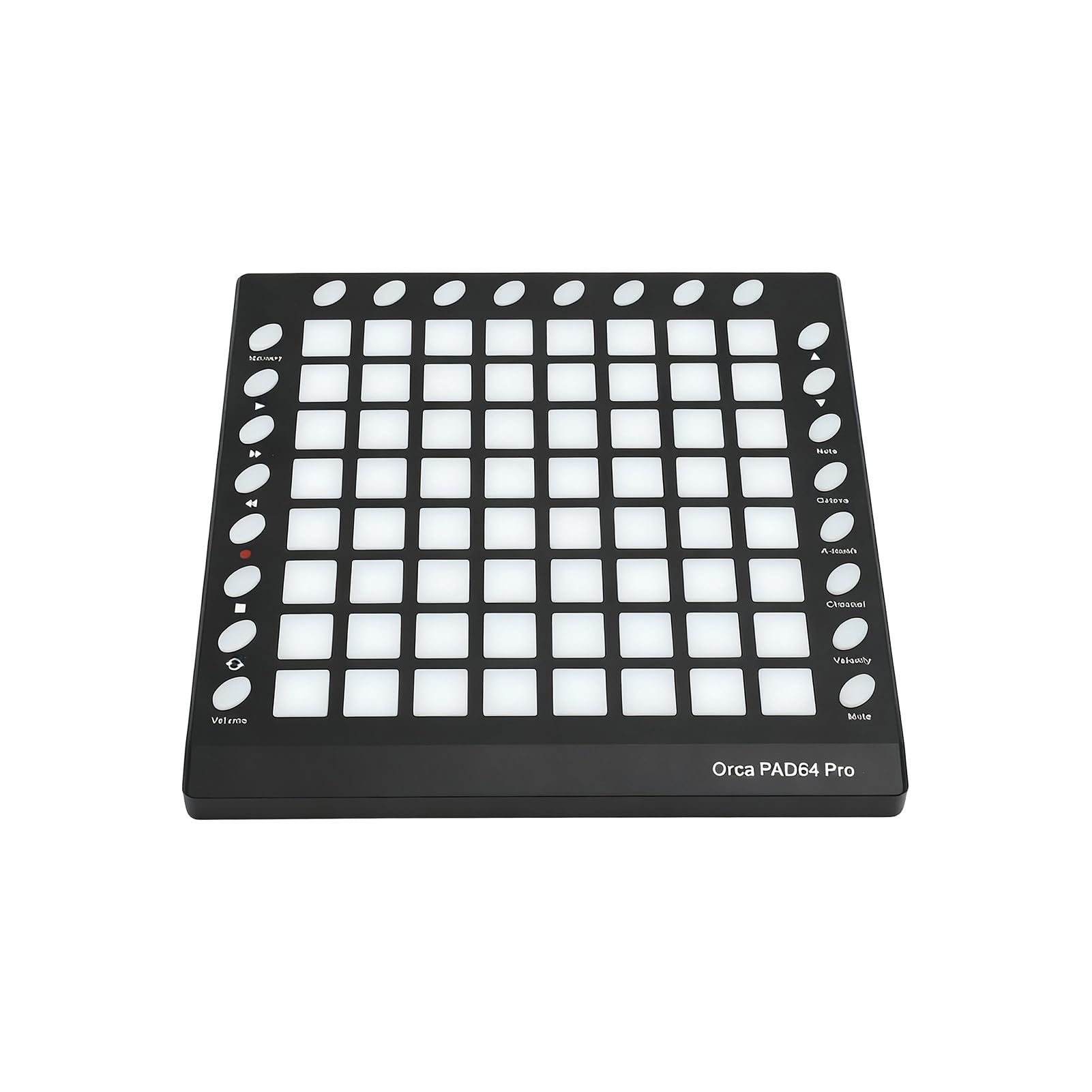 Bediffer Controlador MIDI DJ Pad con 64 Pads RGB 128GM Sonidos 8 Botones RGB 6 Controles de Transporte Editor Incorporado Pad MIDI Portátil para Fiesta Escenario Actuación en Vivo Plástico Negro 10"