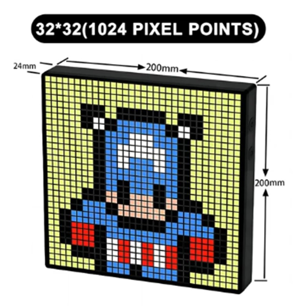 Display di Controllo del Cellulare LED Pixel App per Decorazioni da Gioco Business 32X32 Nero 1 PZ