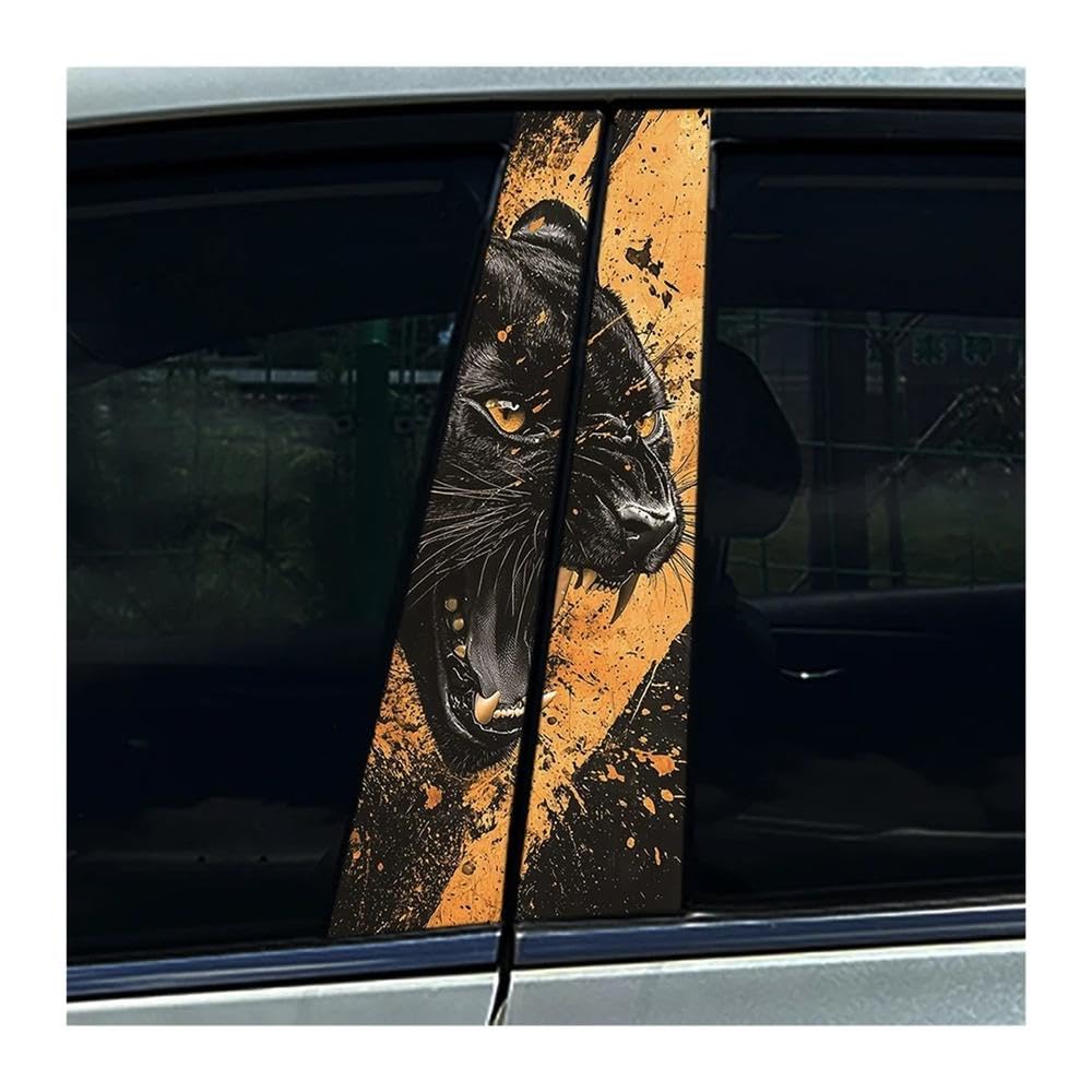 Bertdcx H Leopard Print Auto B-Pillar Stickers Car Center Column Decoration Cover Scratches Auto Parts(H)