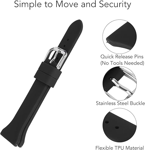 Miniatura 2 de Pulsera de reloj de silicona, 0.866 in, correa de reloj con cierre de hebilla impermeable ajustable para uso diario para hombres