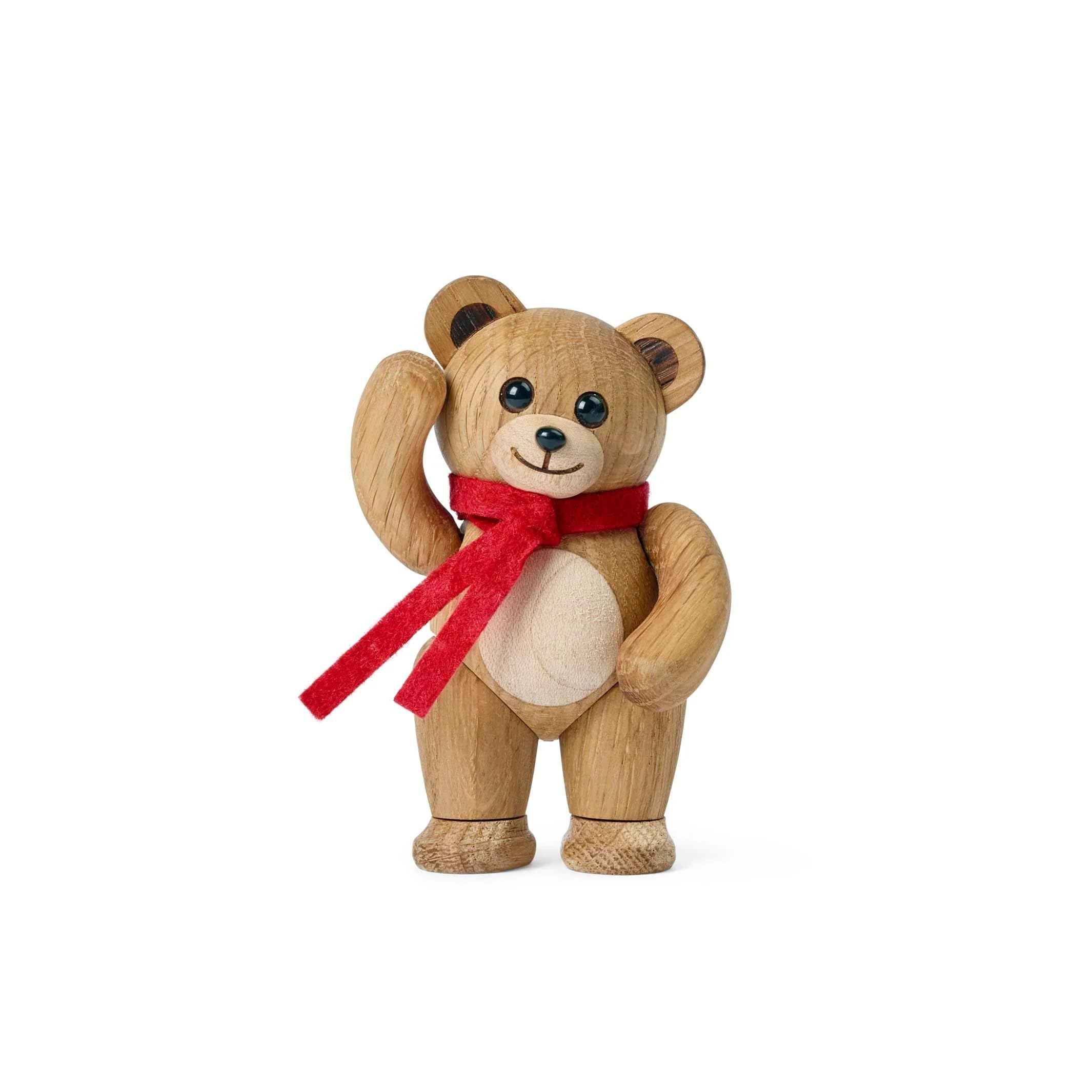 Spring Copenhagen Sneeze – Holz Teddybär Skulptur 10 cm | FSC® Eiche Ahorn Thermoesche | Beweglich | Thor Høy | Genesungsgeschenk Trost Geburtstag Weihnachten Geschenk
