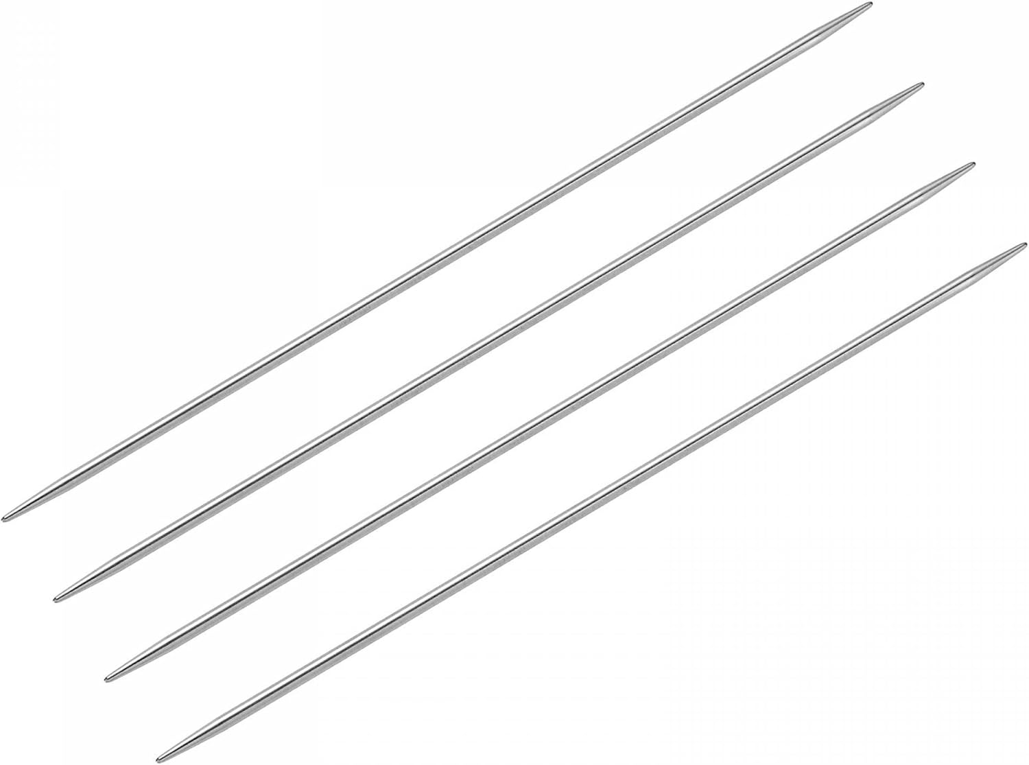 uxcell Juego de 2 pares de agujas de tejer, 0.142 in de diámetro, 9.84 pulgadas de largo, acero inoxidable, agujas de suéter de doble punta para