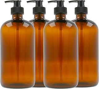 Sponsored Ad - 32oz Amber Glass Soap Dispenser- Large Amber Round Bottles with Black Pumps – Apothecary Soap Dispensers is...