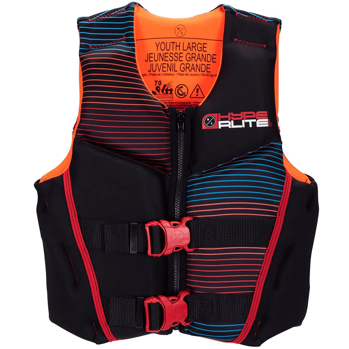 Hyperlite Indy CGA Kids Wakeboard Vest Grey/Red Sz S (50-90Lbs)