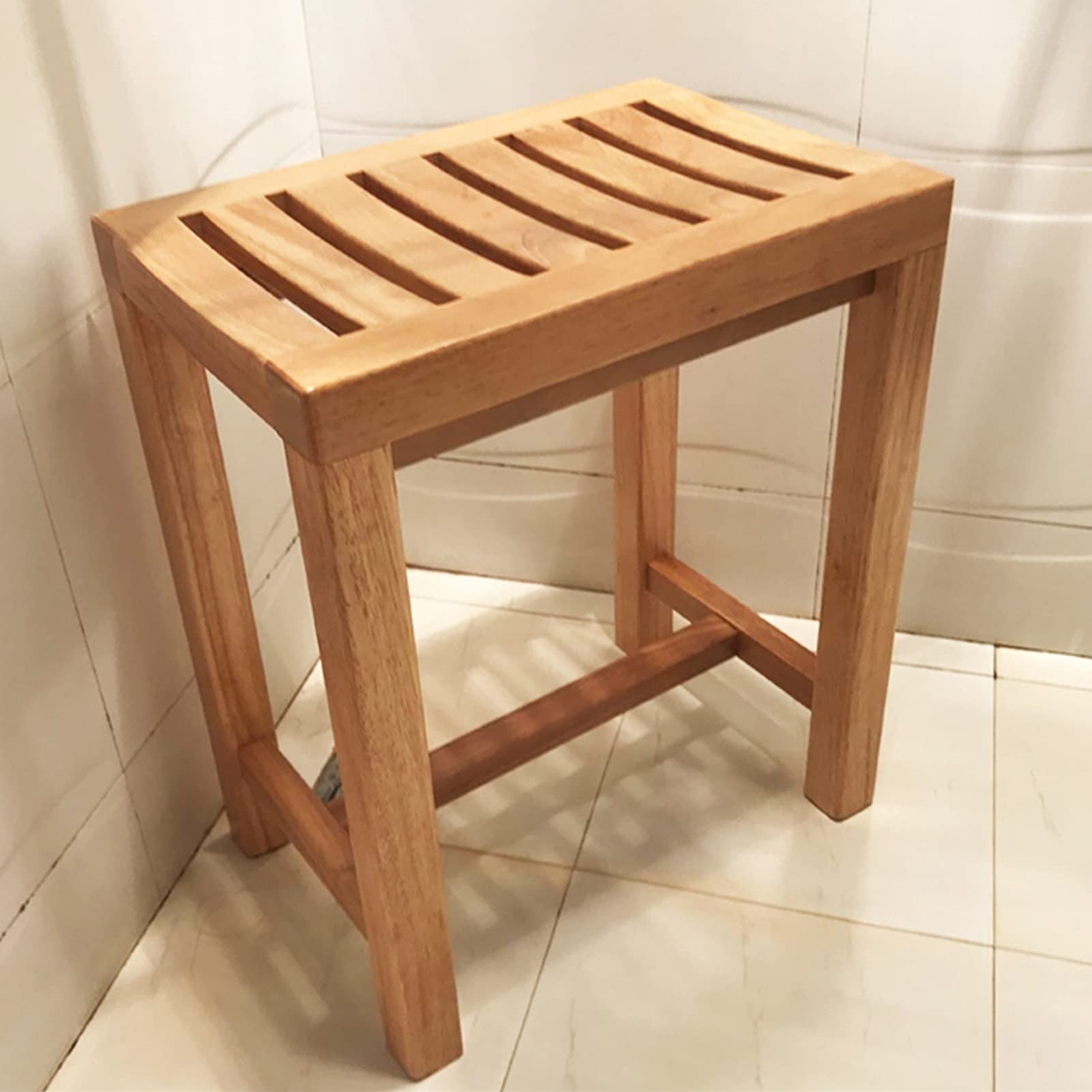 Tabouret de douche imperméable en bois pour l'aide au bain des aînés