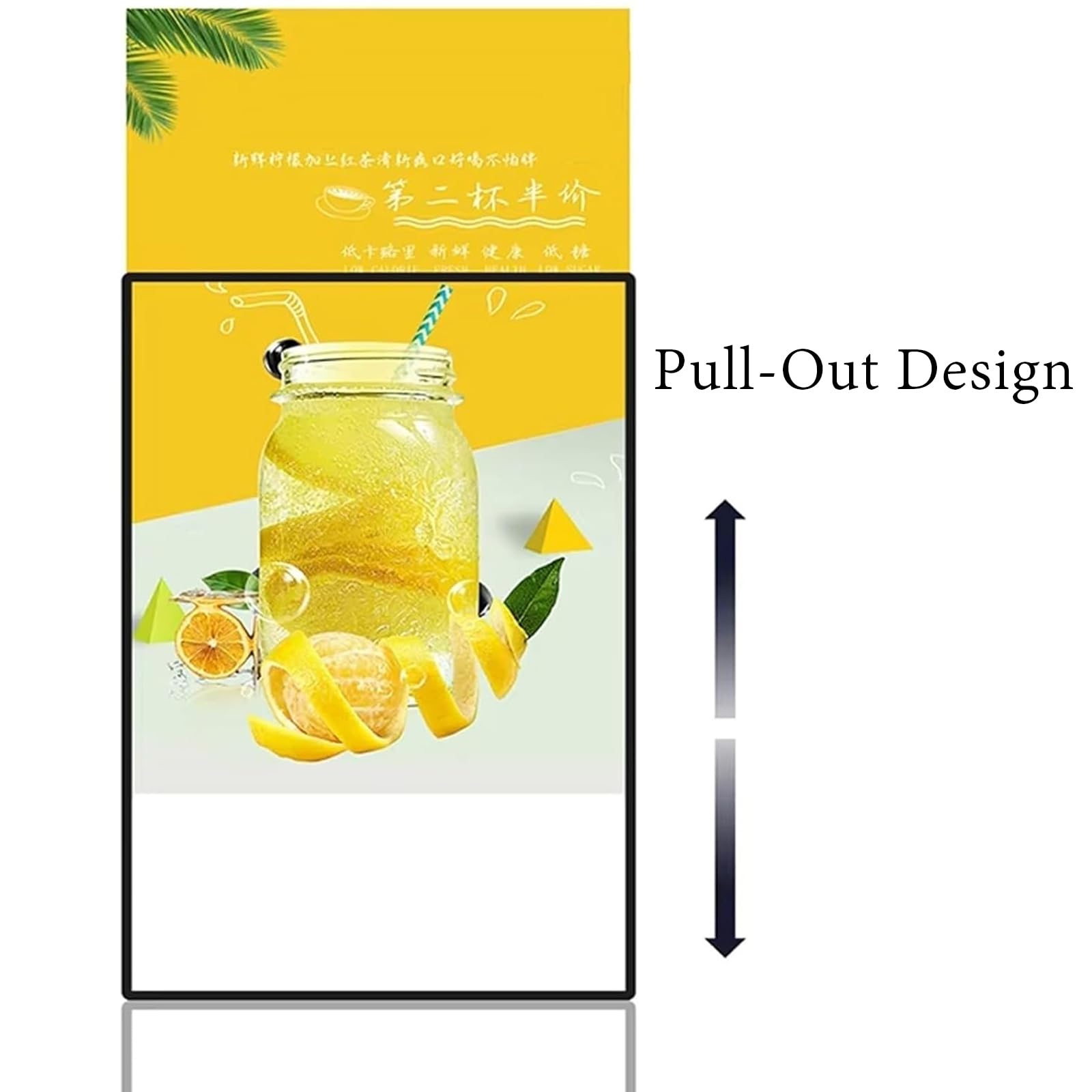 Caja de Luz LED Publicitaria Ultra-Delgada, Marco de Póster Retroiluminado con Diseño Extraíble, Pantalla LED Brillante para Pared, Escritorio o Colgar, Perfecto para Comercio, Cine, Restaurante, A1