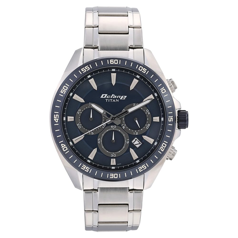 titan Octane Blue Dial Chronograph Stainless Steel Strap watch for Men-NS90103KM02/NT90103KM02-picture-11