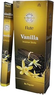 Flute Vanilla Incense Sticks from India - 120 Insence-Sticks (6 Pack x 20 PCS) - for Pure Air, Yoga, Meditation, Relaxation Fragrance Incense,Home Refreshing