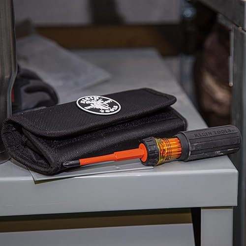 Miniatura 8 de Klein Tools 32288 Destornillador aislado, juego de destornilladores 8 en 1 con cuchillas intercambiables, 3 Phillips, 3 puntas ranuradas y 2 puntas