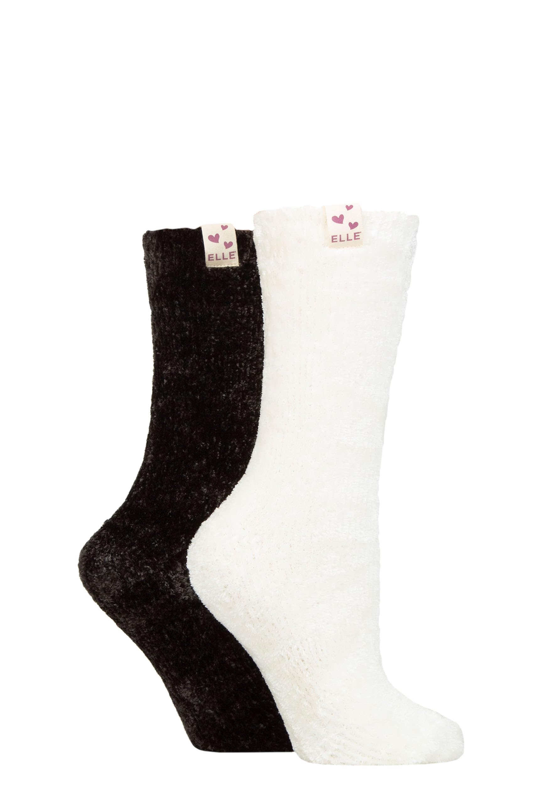 Elle Women's Charcoal Cream Super Soft Silky Cosy Chenille Leisure Socks Pack Of 2 Size 4-8 In Assorted Colours (As8, Numeric, Numeric_4, Numeric_8, Regular, Regular, )