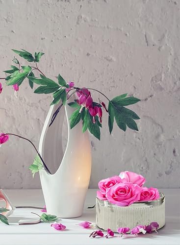 Miniatura 2 de Serene Spaces Living Majestic - Jarrón de vidrio de mercurio acanalado plateado perfecto para arreglos florales, centro de mesa, hogar, oficina,