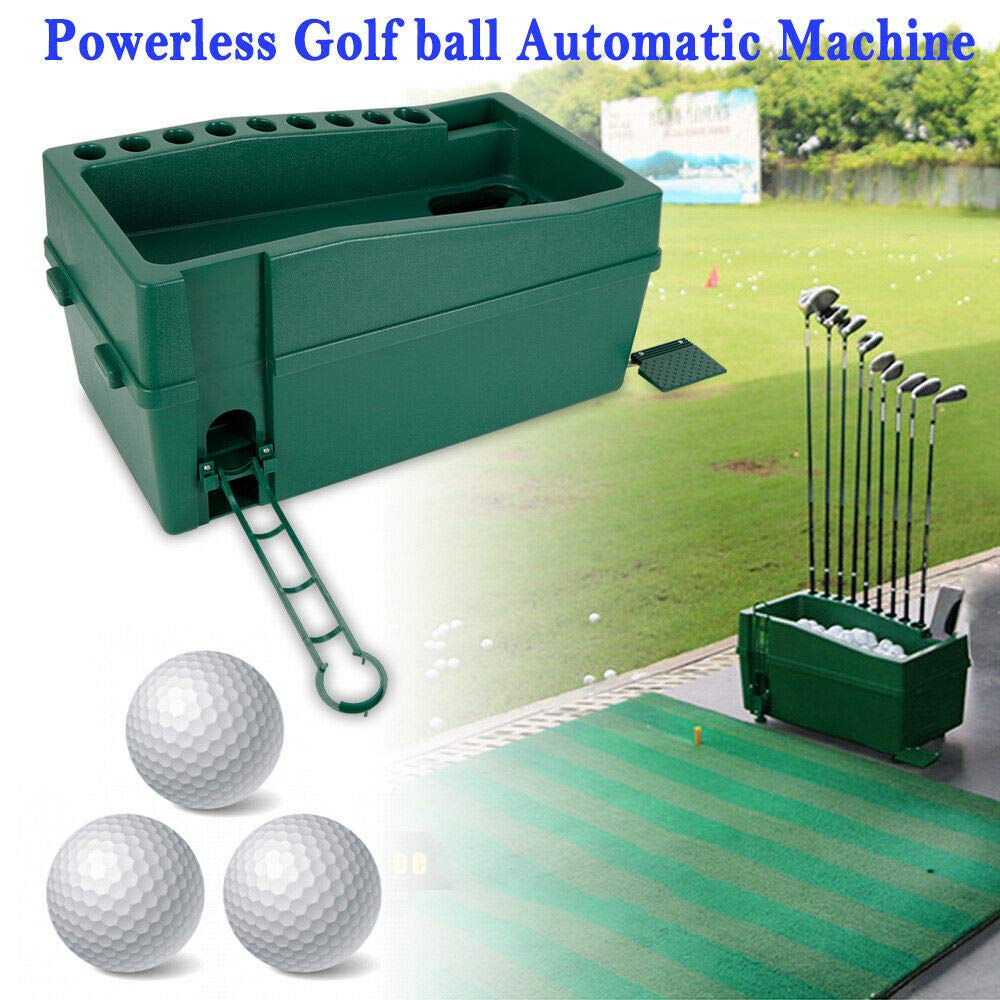 Rosyouth Automatic Golf Ball Dispenser, No Electricity Required Golf Ball Teeing Device Training Machine Golf Club Organizer with Adjustable Foot Stand or Golf Ball Game, Sports Gaming Clubs