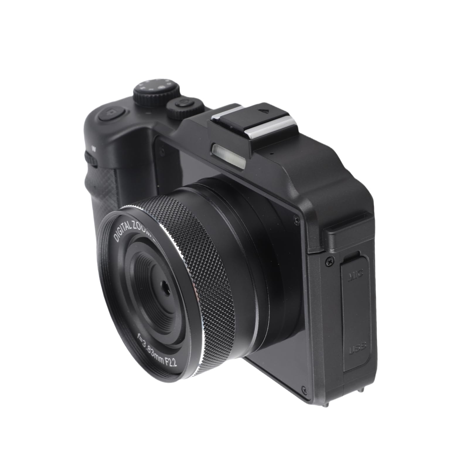 4K HD WiFi Digital Camera Dual Lens, Front Rear Portable Anti Shake Facial Detection 3inch Screen 1800mAh 18x Digital Zoom Camera for Vlogging with External Fill Light and Web