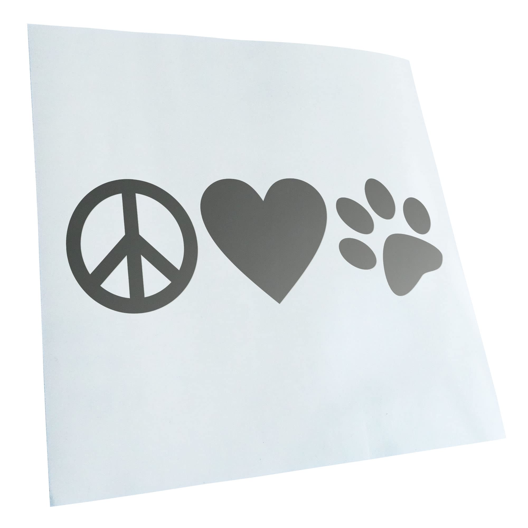 Kiwistar Peace Love Animals 20 x 6.5 cm in 15 Colours - Neon + Chrome Sticker