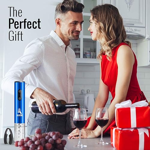 Miniatura 8 de Juego de abridor de vino eléctrico recargable, abridor de botellas de vino eléctrico inalámbrico con cortador de papel de aluminio, sacacorchos