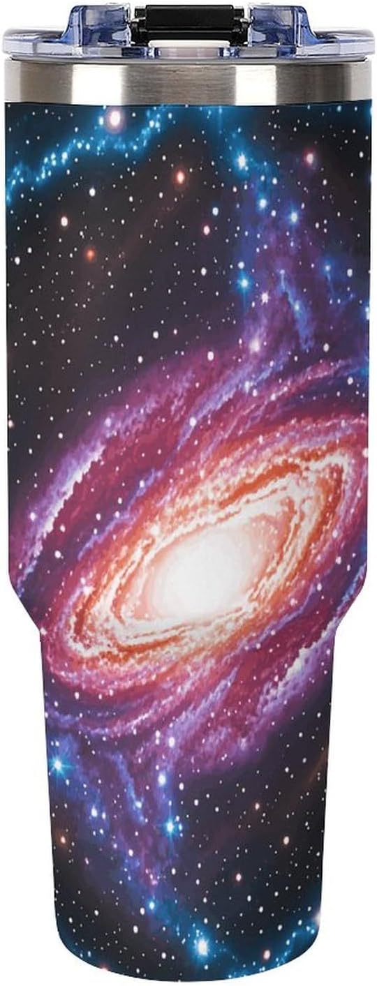 Constellation Star Clusters Galaxies Insulated Stainless Steel Travel Mug, 40 Oz Tumbler with Handle And Straw Double-Wall Vacuum Coffee Cup, Leak-Proof Lid, Keeps Drinks Hot/Cold for Hours