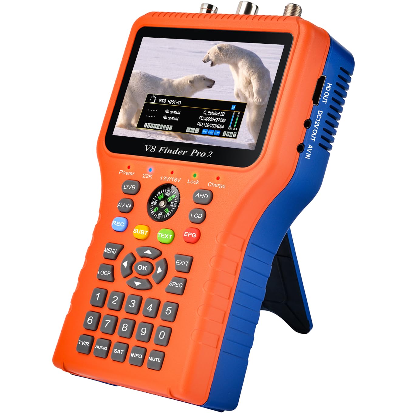 V8 Finder Pro2 Satellite Finder DVB-S2X/S2/S/T2/T/C 10Bit, Sat Messgerät