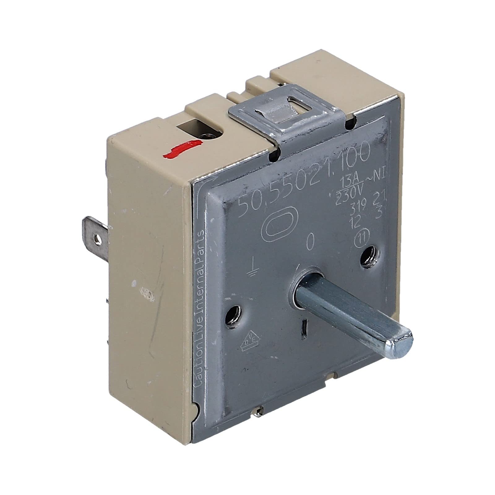 LUTH Premium Profi Parts Zweikreis Energieregler Schalter rechtsdrehend kompatibel mit EGO 50.55021.100 5055021100 für Herd Kochfeld