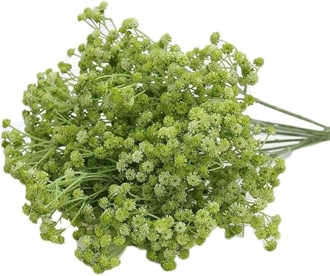 Image of Art Street Green Babys Breath Flowers Artificial Gypsophila Bouquets Flowers Mothers Day Gifting, Faux Flowers for Vases Decoration Items for Living Room (Pack of 1)