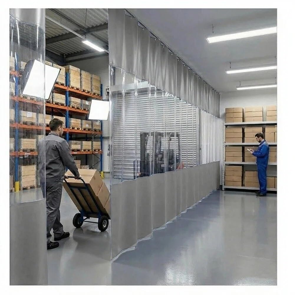 Telo Di Chiusura Per Uso Domestico - Pannello In Vinile Di Tipo Industriale | Chiusura Esterna In PVC per Patio, Divisorio Per Garage o Autolavaggio(1.8X3M)