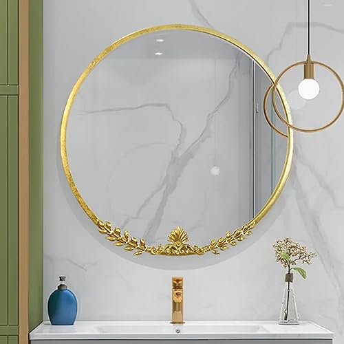 Miniatura 6 de Espejo vintage de 24.5 pulgadas, grande, redondo, con marco de metal dorado, con hoja dorada, espejo de pared para sala de estar, espejos
