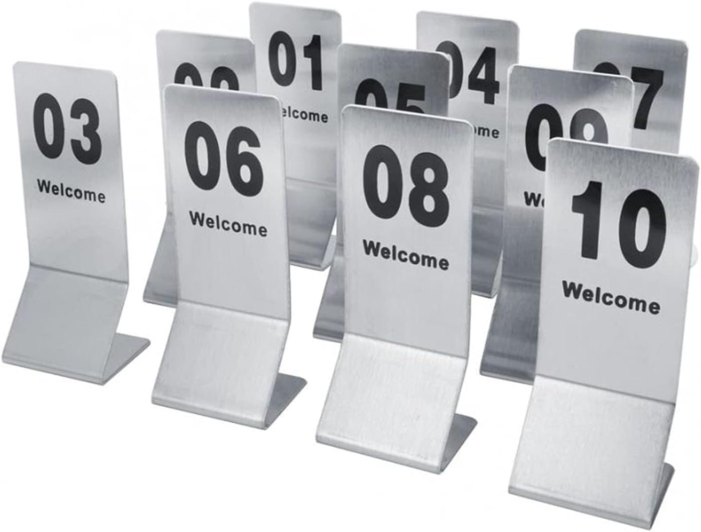 Double Sided Table Numbers 1-20/ 20-40/ 40-60/ 60-80/ 80-100 Figures, Freestanding Wedding Tabletop Number Signs/ Holders with Digits for Reception/ Banquets/ Anniversary Decor, 20 Pack(Numbers 1 to 2