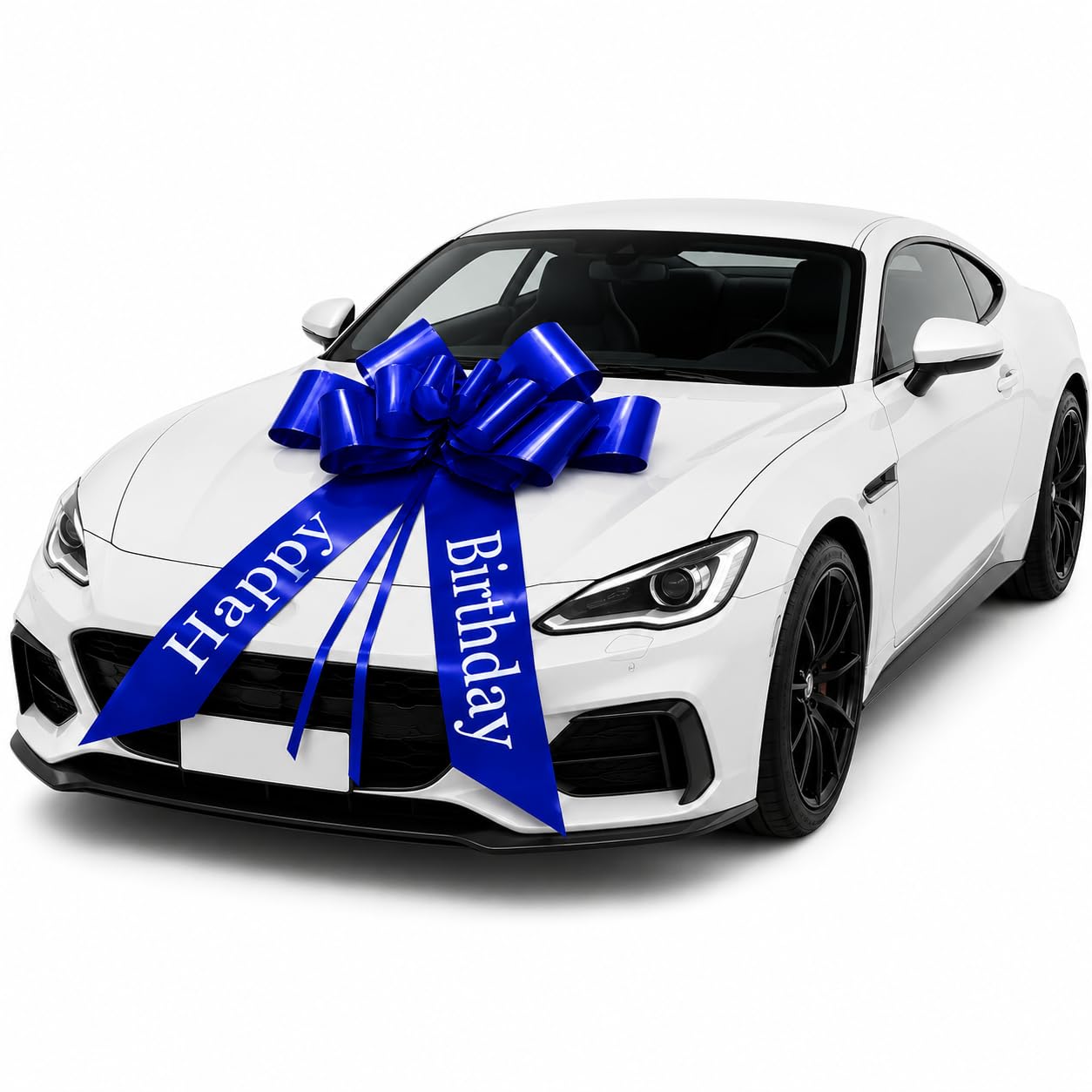30 Inch Large Bow, Happy Birthday Car Bow, Car Bows Giant, Large Reusable Gift Bow for Car with 2 Suction Cups, 2 Double-Sided Tape, Car Ribbon, Big Bow for New Cars, Huge Presents, Birthday Party
