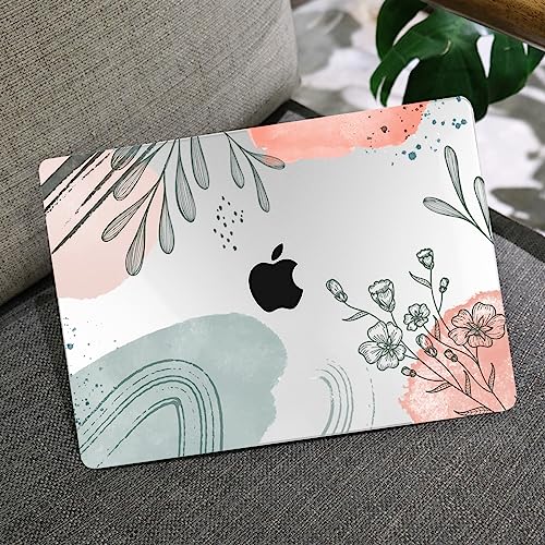 Image of MEEgoodo Case for M5 /M4 /M3 /M2 MacBook Air 13 inch 2026 2025 2024 2022, Fit Model A3449 /A3240 /A3113 /A2681, Case Compatible with MacBook Air 13.6-inch, Watercolor Floral 3