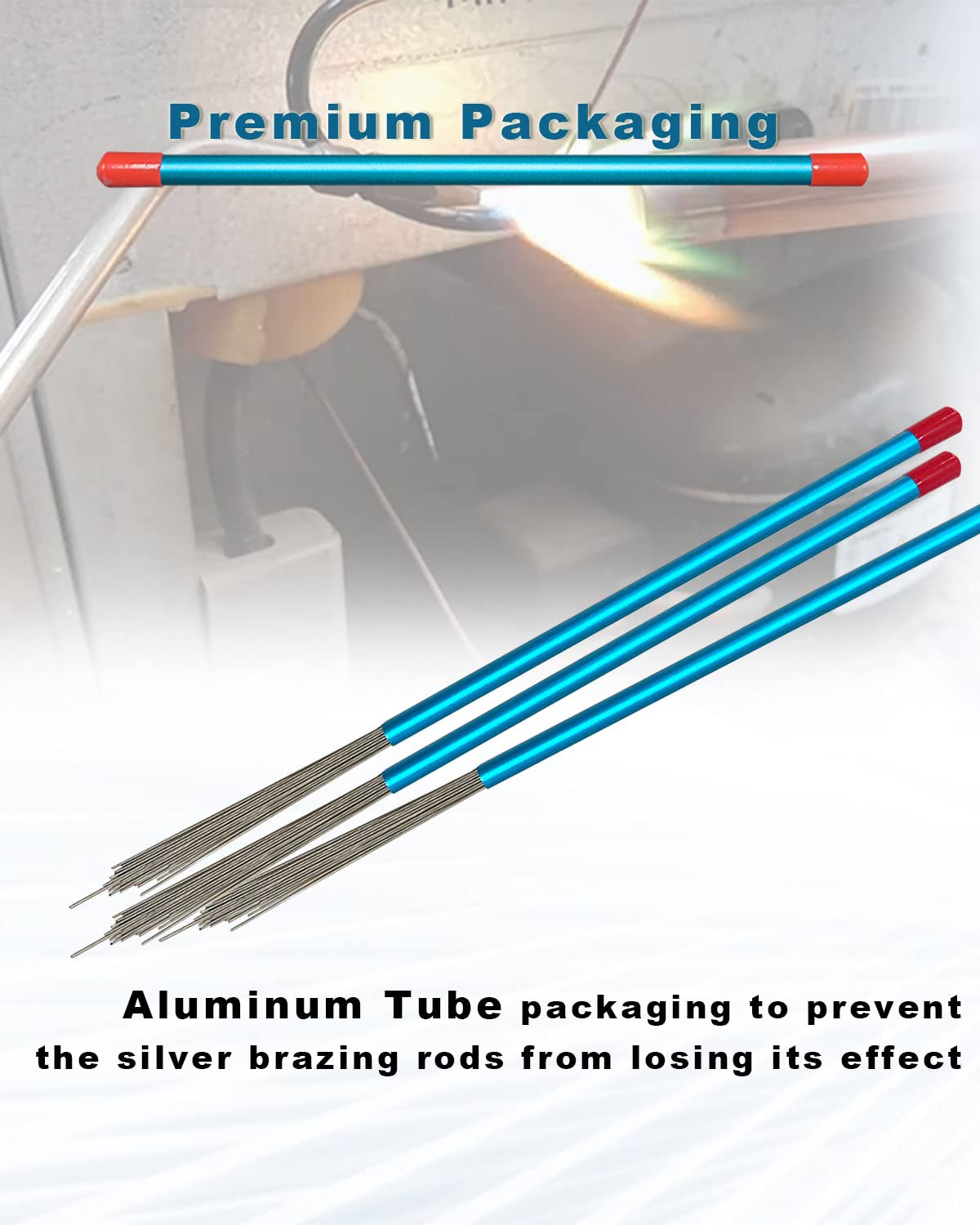 25 varillas de soldadura 15% plateadas, varilla de soldadura plateada de baja temperatura de 0.04 x 9.84 pulgadas, diseño único de embalaje de tubo de aluminio (0.04 x 9.84 pulgadas)