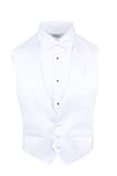 White Low Cut Satin Backless Tuxedo Vest & Bow Tie - 3 Button Front