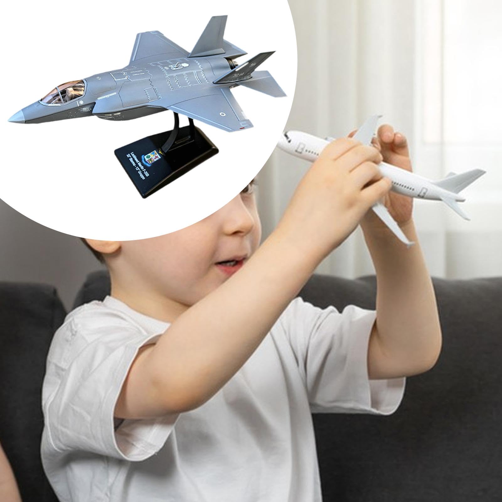 MagiDeal 1/100 Avion Miniature en Métal Moulé sous Pression, Fighter Modèle, Modèle de Table Décoratif, Commémoratif d'aviation, pour Café, Salon, Meuble TV, Maison, Style A