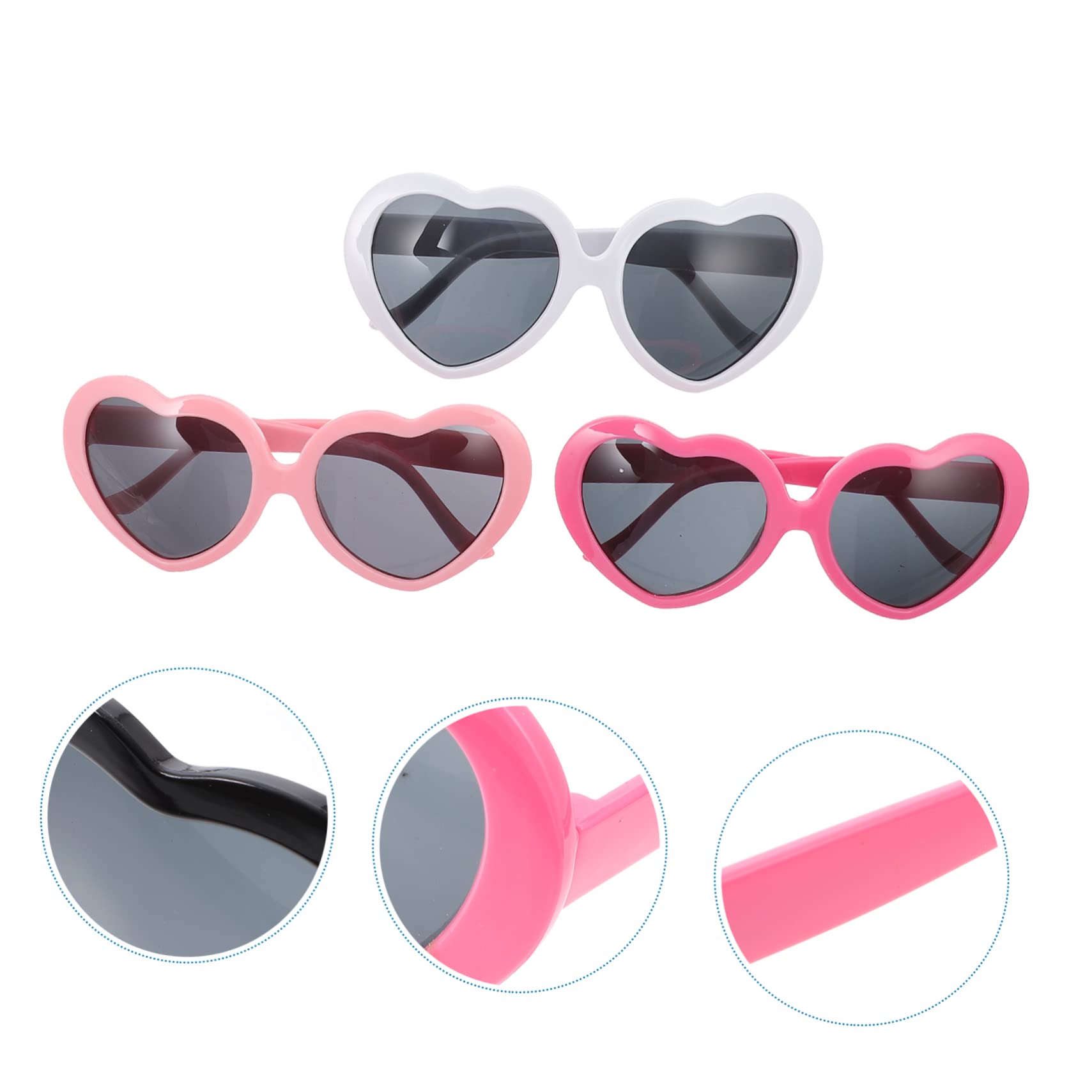 FRCOLOR Occhiali Da Sole Cuore Occhiali Alla Moda Arredamento Retrò Adorabili Occhiali Per Occhiali Trasparenti Per Accessorio Per Feste Pc