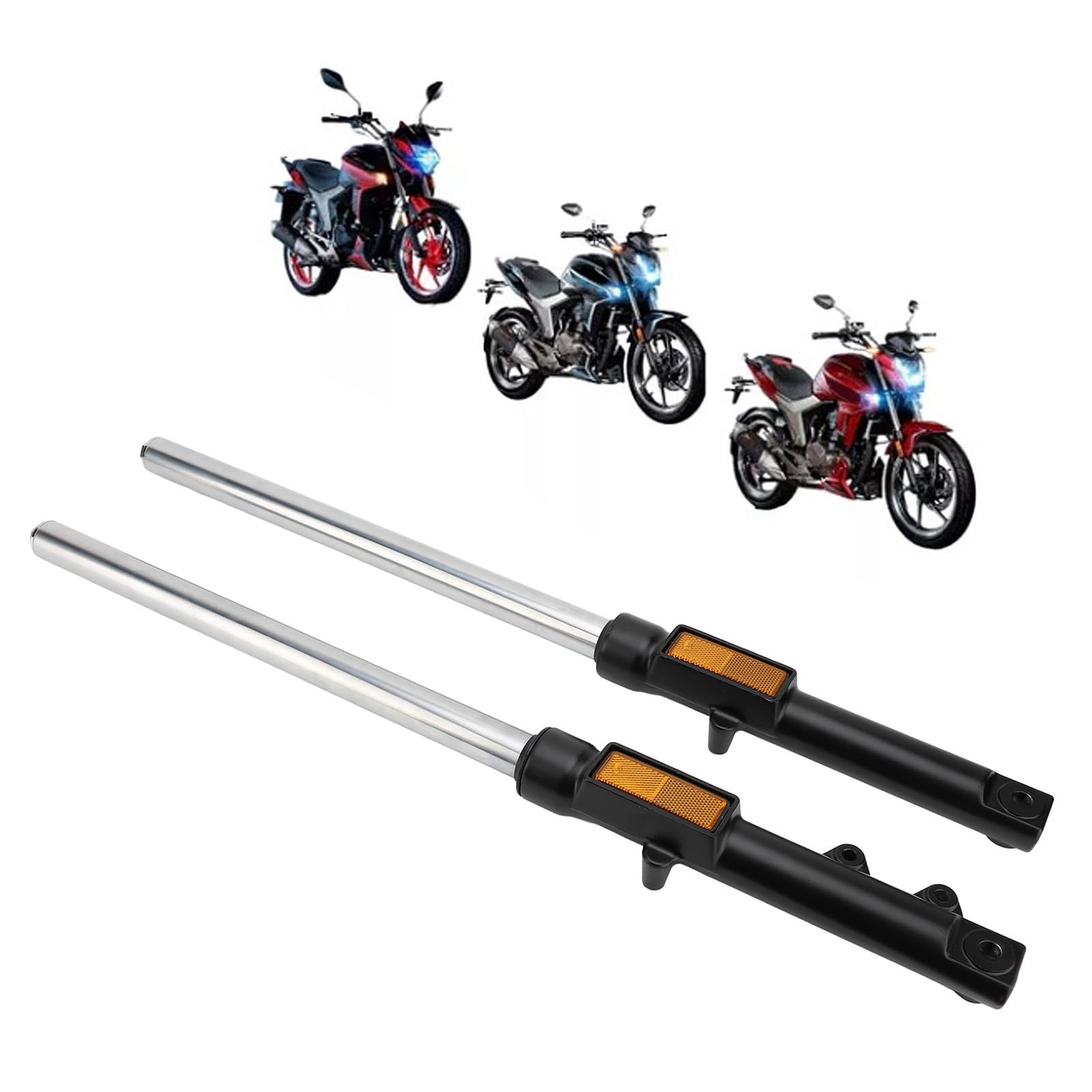 Ejoyous Amortyzator Przedni Motocykla, Zestaw Przednich Amortyzatorów Metalowych 77,7 Cm Zamiennik dla Storm 250, Poprawia kontrolę Komfortu i Stabilności Podczas Codziennej Jazdy Po Drogach