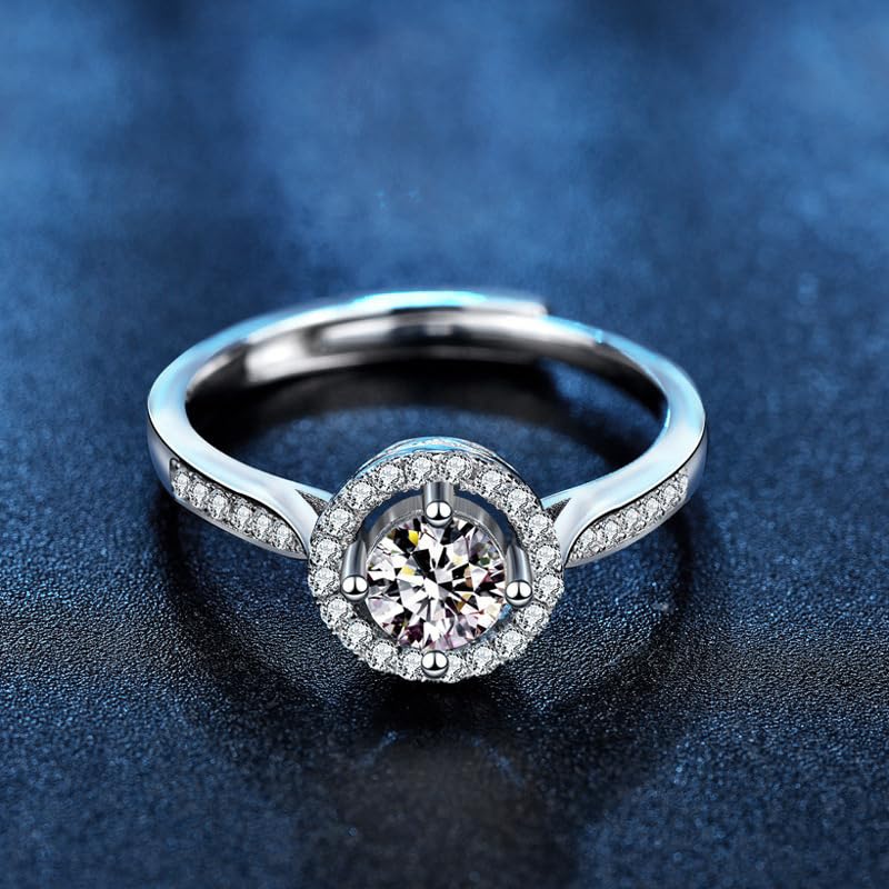 1CT/2CT Queen series moissanite ring, 952 silver, D-color VVS1-2, promise ring， rings for women3