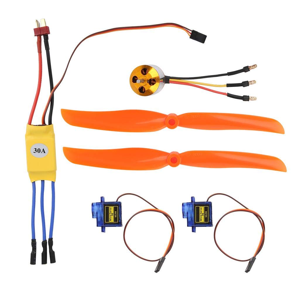 Fafeicy Moteur sans Balais 1400KV avec ESC 30A et Hélices 8060, Alliage d'aluminium, Ensemble de Moteurs RC Efficaces pour Avions et Quadricoptères