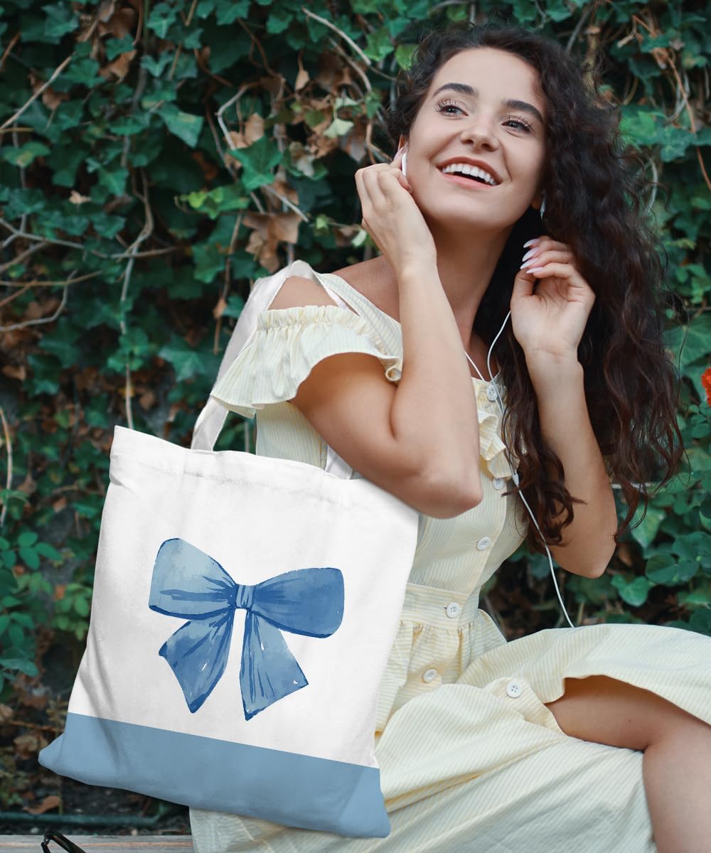 279-BXCB-ネイビーブルーリボンキャンバスバッグ