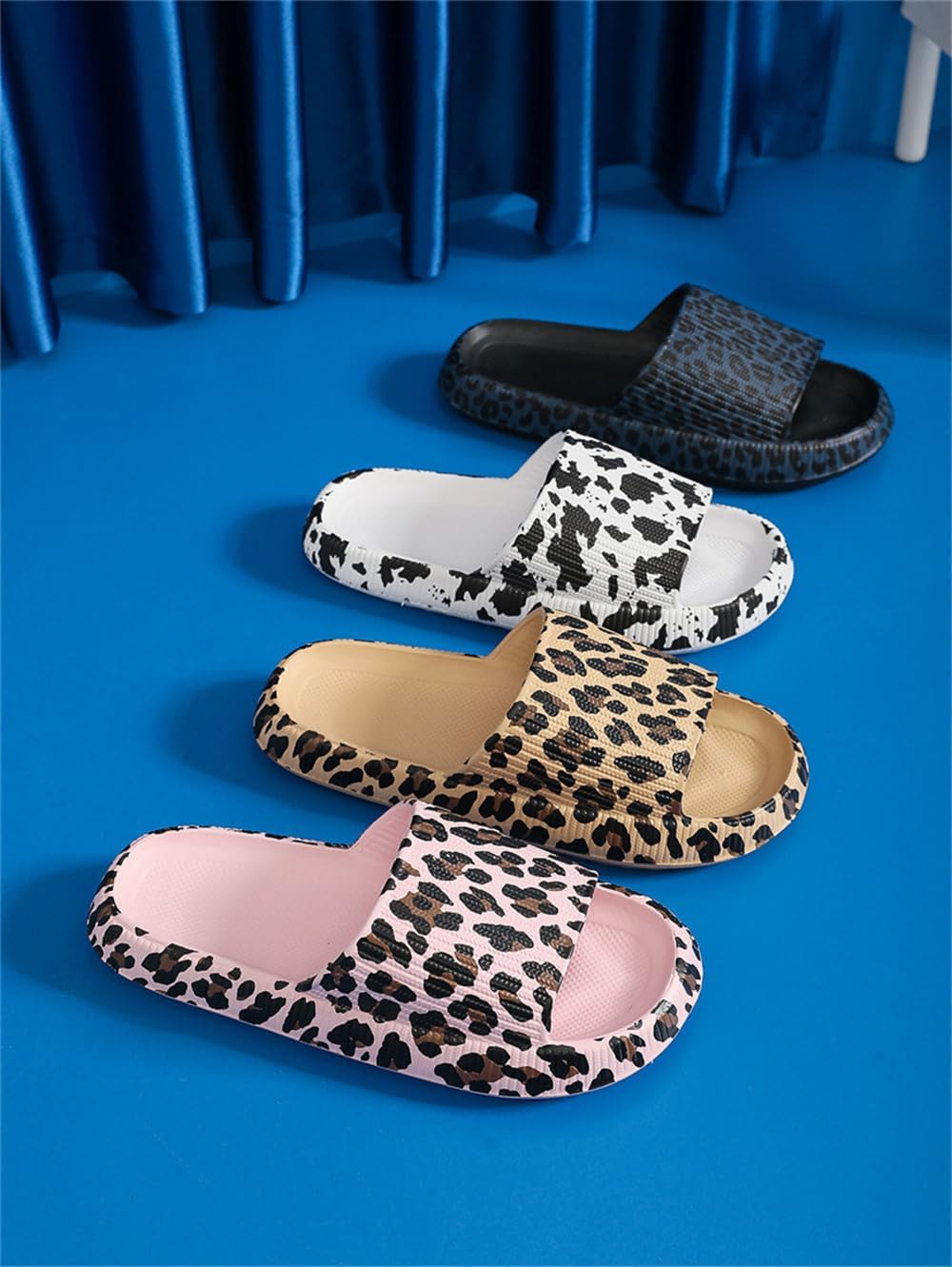 Leopard Print Cloud Slippers for Women Men Cheetah Print Pillow House Slippers Shower Sandals Quick Drying Non Slip - Image 6