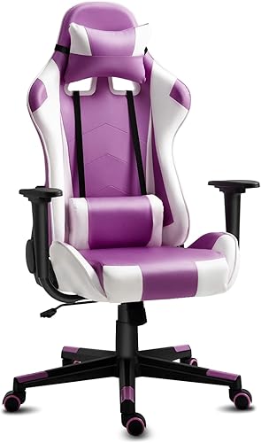 Miniatura 30 de Modern-Depo Black Virgo Zodiac - Silla de juegos con diseño ergonómico, giratorio y reclinable ajustable, capacidad de carga de 330 libras Virgo