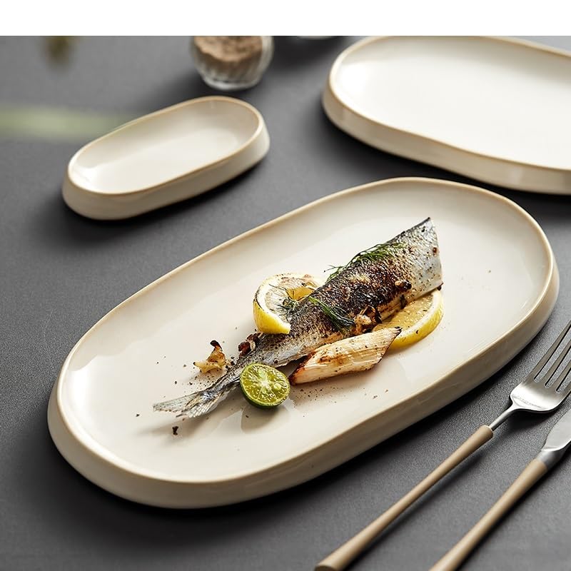 Talerz na przekąski Pojemniki na przekąski Kreatywna owalna zastawa stołowa Ceramiczny talerz do sushi i steków Prosty talerz do jadalni Talerz na przekąski i desery Talerzyki na desery Talerz na prz