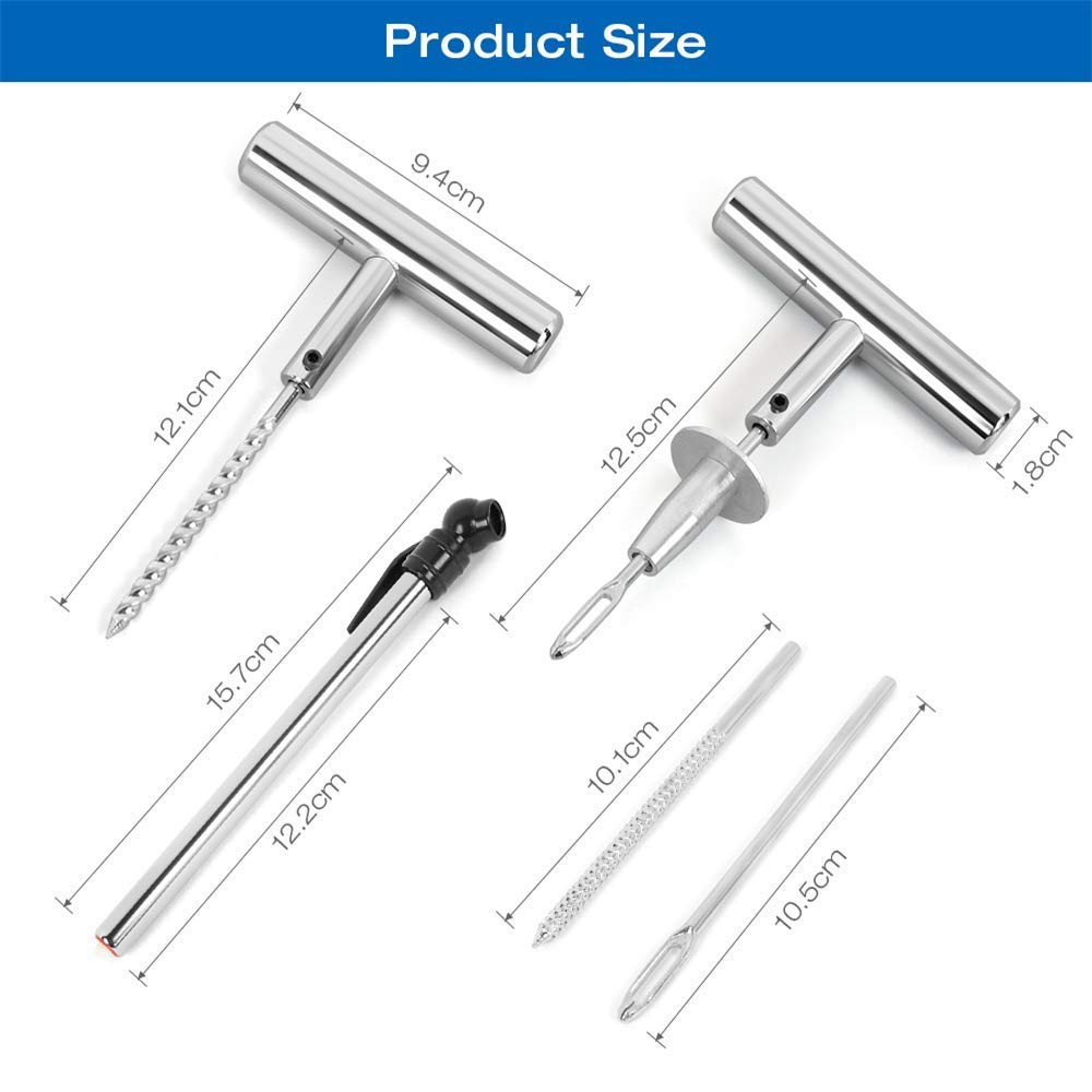 Kit Di Riparazione Pneumatici  5 Pezzi , Strumento Di Riparazione Pneumatici Per Auto Nero Adatto Per Pneumatici Tubeless Fuoristrada Per Auto Biciclette Atv Utv Roulotte Tosaerba 10 X 06 Cm 88603813