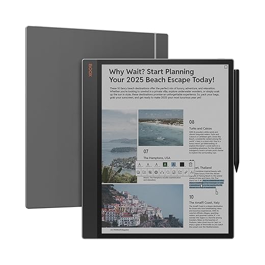 BOOX Tablet Tab X C 13,3" Color ePapar 128GB Android 13 Iluminación frontal G-Sensor WiFi BT